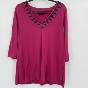 Boden Womens Boho Tunic Top‎ Size 18 Elegant Feminine Embellished Blouse Preppy